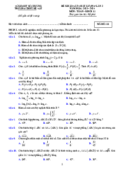 Đề khảo sát lần 2 Toán 11 năm 2023 – 2024 trường THPT Kẻ Sặt – Hải Dương