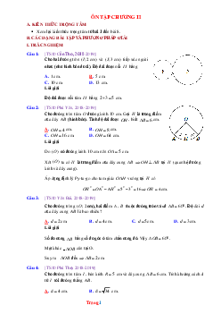 Phương pháp giải hình 9 ôn tập chương II hình 9 (có đáp án và lời giải chi tiết)