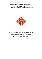 Hệ thống thông tin quản lý văn phòng - Nghiên cứu Chương 4 môn Hệ thống thông tin quản lý | Trường Đại học Kiến trúc Đà Nẵng