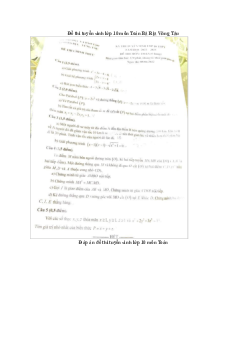 Đề thi vào 10 môn Toán năm 2023 - 2024 sở GD&ĐT Bà Rịa Vũng Tàu