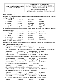 Đề thi thử Tuyển sinh vào lớp 10 THPT Chuyên năm 2016-2017