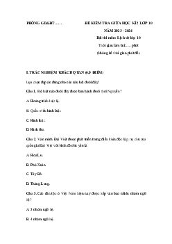 Giải Đề thi giữa học kì 2 môn Lịch sử lớp 10 năm 2023 - 2024 (Sách mới) | Cánh Diều đề 4