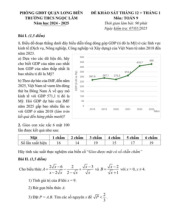 Đề KSCL tháng 12 + tháng 1 Toán 9 năm 2024 – 2025 THCS Ngọc Lâm – Hà Nội