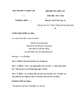 Đề thi học kì 2 môn Ngữ văn lớp 11 năm 2023 - 2024 (Sách mới) | Kết Nối Tri Thức Tạo đề 1