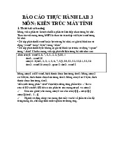 BÁO CÁO THỰC HÀNH LAB3 - KIẾN TRÚC MÁY TÍNH (23520253). Môn Thực hành môn kiến trúc máy tính | Đại học Trường Đại học Công nghệ thông tin, Đại học Quốc gia Thành phố Hồ Chí Minh.