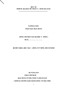 Giáo trình Pháp luật đại cương | Trường Đại học Kỹ thuật Y - Dược Đà Nẵng