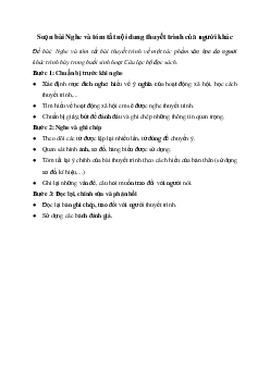 Soạn bài Nghe và tóm tắt nội dung thuyết trình của người khác - Chân trời sáng tạo