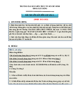 Bài tập lớn "Sức bền vật liệu 1"