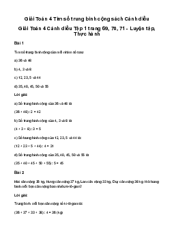 Giải Toán lớp 4 Bài 28: Tìm số trung bình cộng | Cánh diều