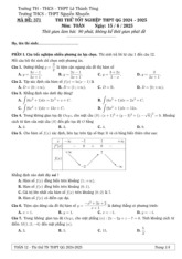Đề thi thử Toán TN THPT 2025 trường Nguyễn Khuyến & Lê Thánh Tông – TP HCM (15/06/2025)
