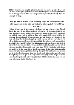 Văn mẫu 8 | Có ý kiến cho rằng tác giả đã kín đáo lưu ý về cách tiếp nhận đối với một văn bản văn học qua việc tái hiện sự khác nhau trong cách nhìn những bức tranh