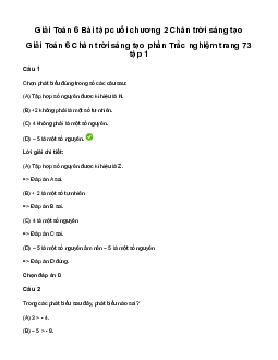 Giải Toán 6 Bài tập cuối chương 2 - Chân trời sáng tạo