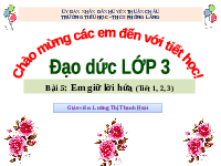 Giáo án điện tử Đạo đức 3 Bài 5 Cánh diều: Em giữ lời hứa