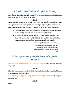 Soạn bài Vườn quốc gia Cúc Phương | SGK Ngữ Văn 9 Chân trời sáng tạo (Tập 1)