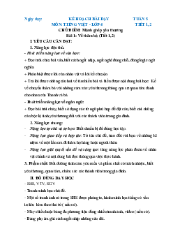 Giáo án Tiếng Việt lớp 4 Tuần 5 | Chân trời sáng tạo