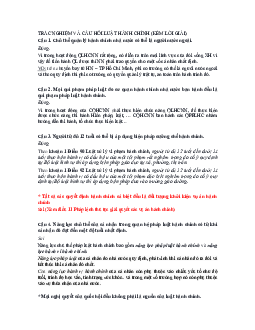 Tổng hợp câu hỏi trắc nghiệm luật hành chính Việt Nam