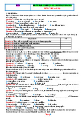 Bộ 10 Đề Ôn Tập Cuối Học Kỳ 1 Tiếng Anh 9 Năm 2025-2026 Có Đáp Án