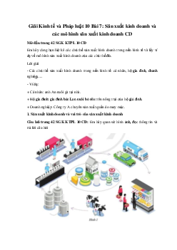 Giải Kinh tế và Pháp luật 10 Bài 7 CD