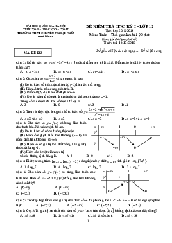 Đề kiểm tra học kỳ 1 Toán 12 năm 2018 – 2019 trường THPT chuyên Ngoại Ngữ – Hà Nội