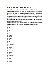 Bài tập đọc hiểu Tiếng Anh lớp 6