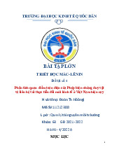 Phân tích quan điểm toàn diện của Phép biện chứng duy vật và liên hệ với thực tiễn đổi mới kinh tế ở Việt Nam hiện nay | Bài tập lớn môn triết học mác - lênin