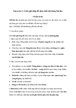 Cách ghi chép để nắm chắc nội dung bài học | Soạn văn 7 Chân trời sáng tạo