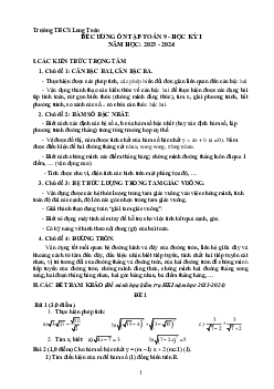 Đề cương Toán 9 học kỳ 1 năm 2023 – 2024 trường THCS Long Toàn – BR VT