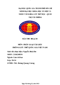 Thu hoạch cuối kì | Lưu Trữ Và Khai Thác Dữ Liệu | Đại học Khoa học Xã hội và Nhân văn, Đại học Quốc gia Thành phố HCM
