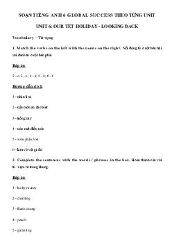 Tiếng Anh lớp 6 unit 6 Looking back