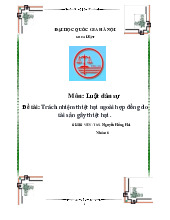 Bài tập nhóm: trách nhiệm thiệt hại ngoài hợp đồng do tài sản gây thiệt hại