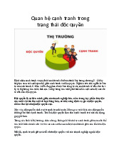 Quan hệ cạnh tranh và độc quyền trong kinh tế thị trường môn Kinh tế chính trị | Trường đại học Mở Hà Nội