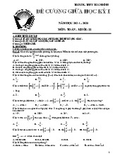 Đề cương giữa học kỳ 1 Toán 11 năm 2024 – 2025 trường THPT Xuân Đỉnh – Hà Nội