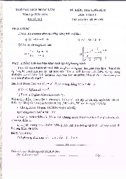 Đề giữa kì 2 Toán 9 năm 2022 – 2023 trường THCS Ngọc Lâm – Hà Nội
