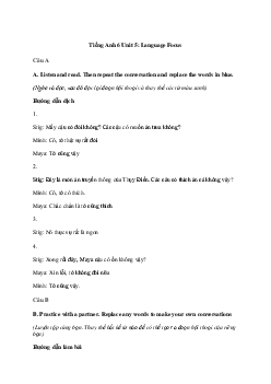Tiếng Anh 6 Unit 5: Language Focus | Explorer English