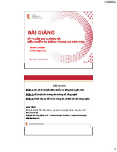 Bài giảng Kỹ thuật đo lường và điều khiển tự động môn Công nghệ sinh học | Trường Đại học Bách Khoa Hà Nội