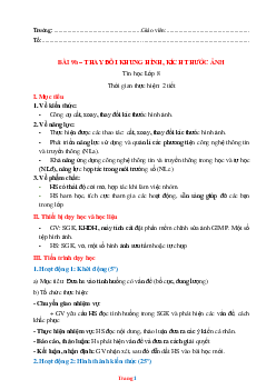 Giáo Án Bài 9b - Thay Đổi Khung Hình, Kích Thước Ảnh Tin Học 8 -KNTT năm 2023-2024