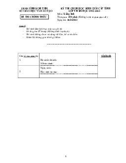 Đề thi chọn học sinh giỏi cấp tỉnh lớp 9 năm học 2012-2013 môn Tiếng Anh tỉnh Kon Tum (có đáp án )