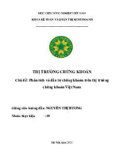 Tiểu luận Phân tích và đầu tư chứng khoán trên thị trường chứng khoán Việt Nam