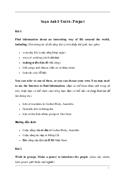 Giải Tiếng Anh 8 Unit 6: Project | Kết nối tri thức