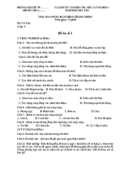 Đề cương ôn tập giữa học kì 2 môn Hoạt động trải nghiệm hướng nghiệp 6 sách Cánh diều