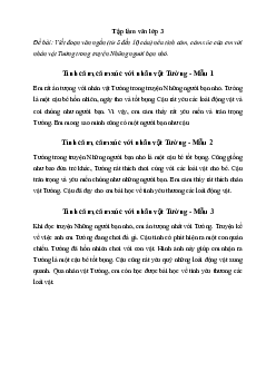 Nêu tình cảm, cảm xúc của em với nhân vật Tường trong truyện Những người bạn nhỏ | Tập làm văn lớp 3 Chân trời sáng tạo