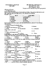 Đề Anh 8-Cuối HK 1 2024-2025