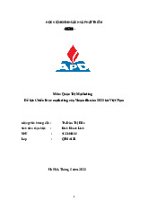 Tiểu luận Chiến lược marketing của Vinamilk năm 2023 tại Việt Nam | Học viện Chính sách và Phát triển