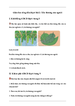 Giải Giáo dục công dân 6 Bài 2: Yêu thương con người - Chân Trời Sáng Tạo