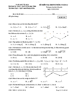 Đề kiểm tra Toán 12 năm 2023 trường Nguyễn Khuyến & Lê Thánh Tông – TP HCM