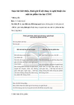Soạn bài Giới thiệu, đánh giá về nội dung và nghệ thuật của một tác phẩm văn học CTST