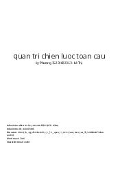 Quản trị chiến lược toàn cầu - Quản trị kinh doanh | Trường Đại học Tài nguyên và Môi trường Hà Nội