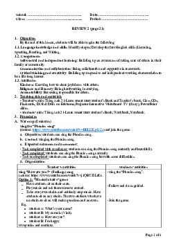 Review 2 | Giáo án Tiếng Anh 2 sách i-Learn Smart Start (Cả năm)