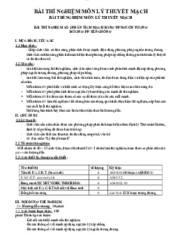 Bài thí nghiệm môn học Lý thuyết mạch điện tử | Học viện Công nghệ Bưu chính Viễn thông