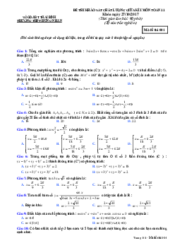 Đề thi khảo sát chất lượng giữa kỳ 1 môn Toán 11 trường THPT Hưng Nhân – Thái Bình